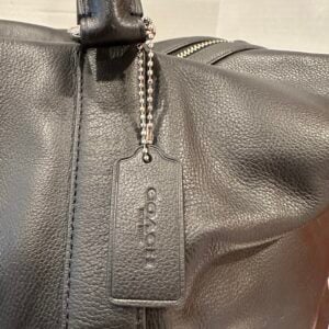 coach black leather duffle