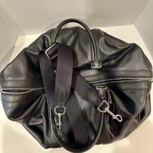 coach black leather duffle