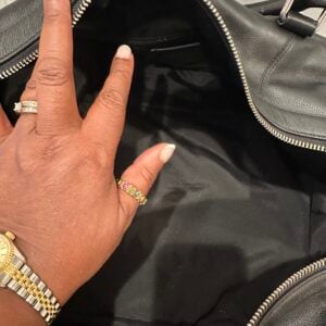 coach black leather duffle