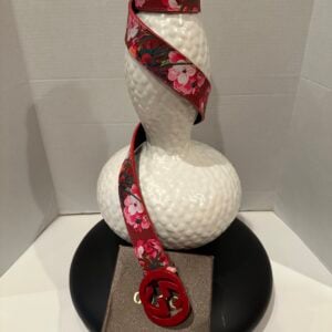 gucci flower bloom red buckle belt