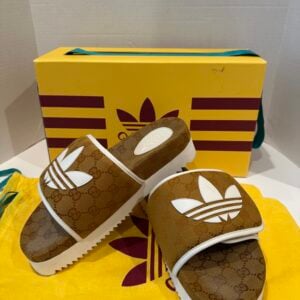 gucci x adidas monogrammed slides