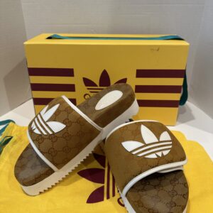 gucci x adidas monogrammed slides