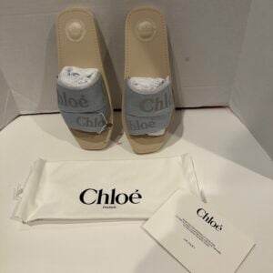 chloe logo woody slides