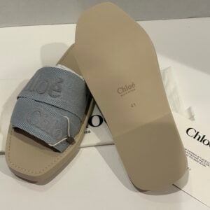 chloe logo woody slides