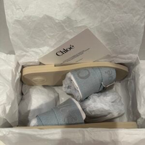 chloe logo woody slides