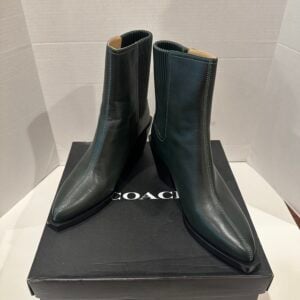 coach green leather boots prestyn