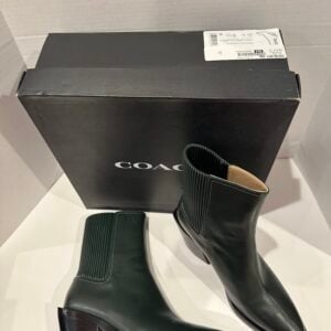 coach green leather boots prestyn