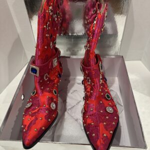 azalea wang red brocade gem western boots